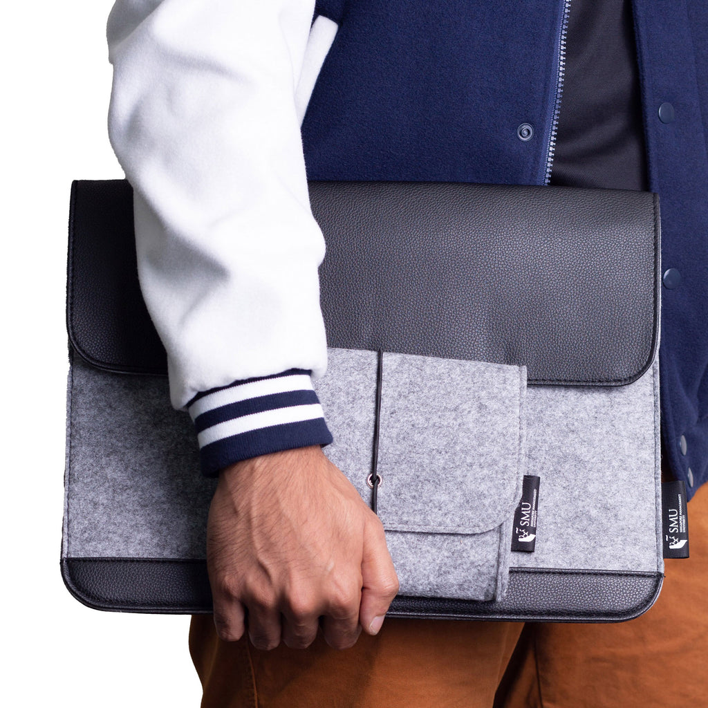 PU and Felt Laptop Sleeve with Pouch. The SMU Shop